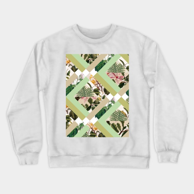 Cubed Vintage Botanicals Crewneck Sweatshirt by BiancaGreen